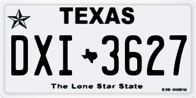 TX license plate DXI3627