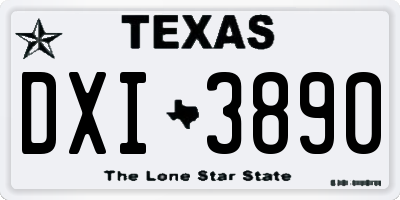 TX license plate DXI3890