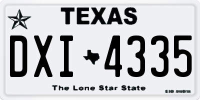 TX license plate DXI4335