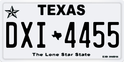 TX license plate DXI4455
