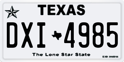 TX license plate DXI4985