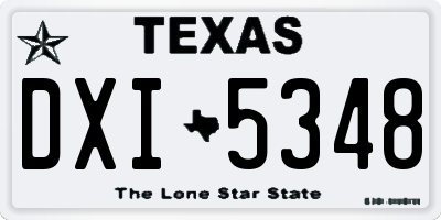 TX license plate DXI5348