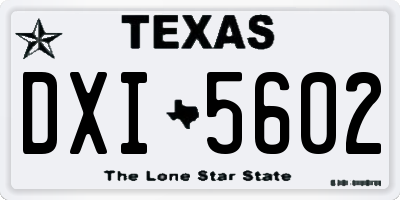 TX license plate DXI5602