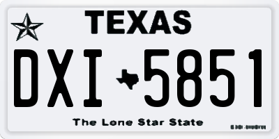 TX license plate DXI5851