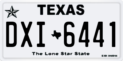TX license plate DXI6441