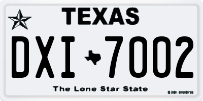 TX license plate DXI7002