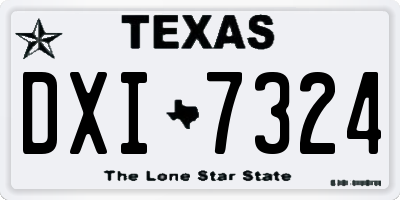 TX license plate DXI7324