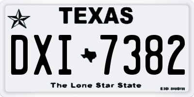 TX license plate DXI7382