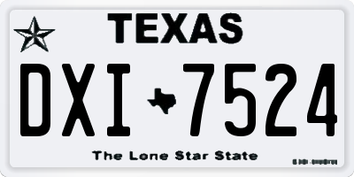 TX license plate DXI7524