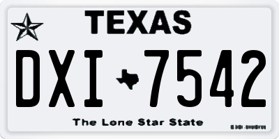 TX license plate DXI7542
