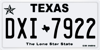 TX license plate DXI7922