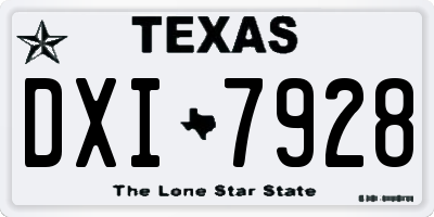 TX license plate DXI7928