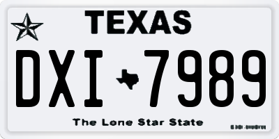 TX license plate DXI7989