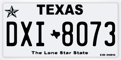 TX license plate DXI8073