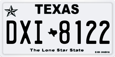 TX license plate DXI8122