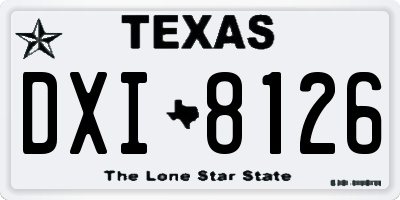 TX license plate DXI8126