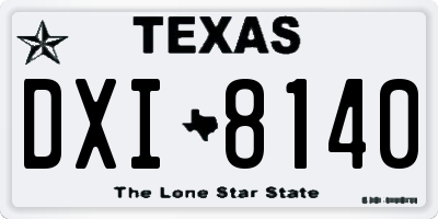 TX license plate DXI8140