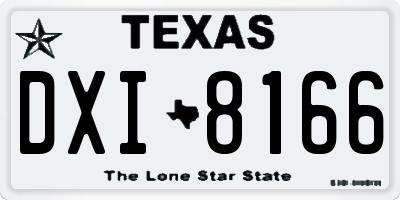 TX license plate DXI8166