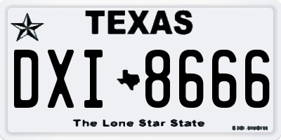 TX license plate DXI8666