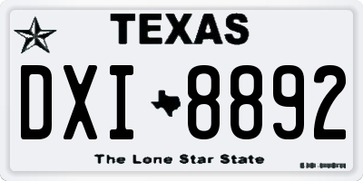 TX license plate DXI8892