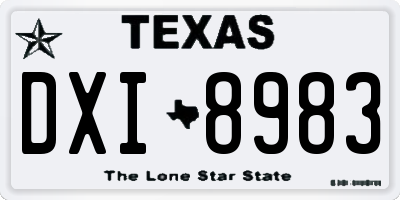TX license plate DXI8983