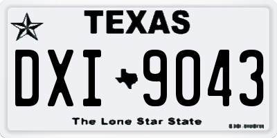 TX license plate DXI9043