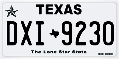 TX license plate DXI9230