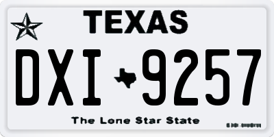 TX license plate DXI9257