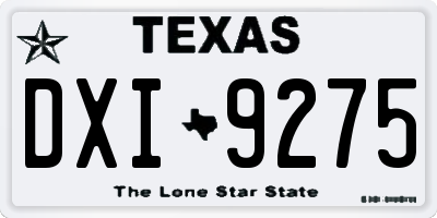 TX license plate DXI9275
