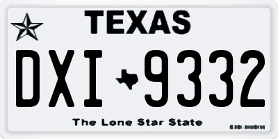 TX license plate DXI9332