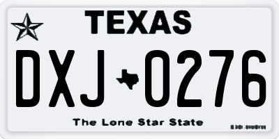 TX license plate DXJ0276