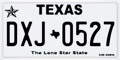 TX license plate DXJ0527
