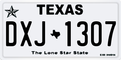 TX license plate DXJ1307