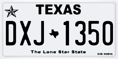 TX license plate DXJ1350
