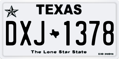 TX license plate DXJ1378