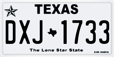 TX license plate DXJ1733