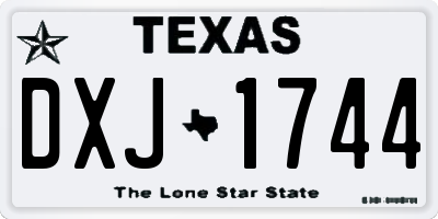 TX license plate DXJ1744