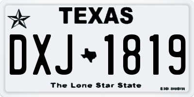 TX license plate DXJ1819