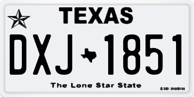 TX license plate DXJ1851