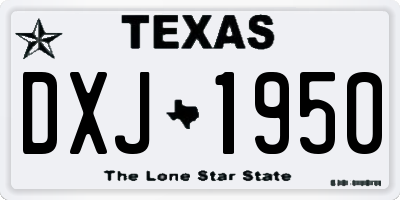 TX license plate DXJ1950