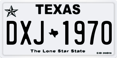 TX license plate DXJ1970