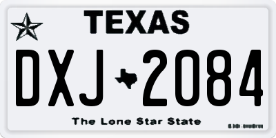 TX license plate DXJ2084