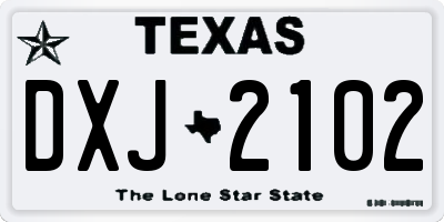 TX license plate DXJ2102