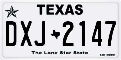 TX license plate DXJ2147