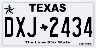 TX license plate DXJ2434