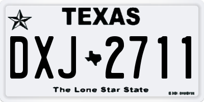 TX license plate DXJ2711