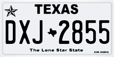 TX license plate DXJ2855
