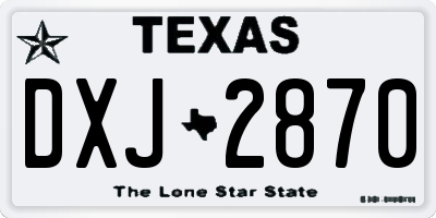 TX license plate DXJ2870