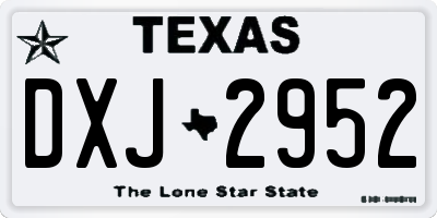 TX license plate DXJ2952