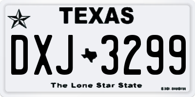 TX license plate DXJ3299